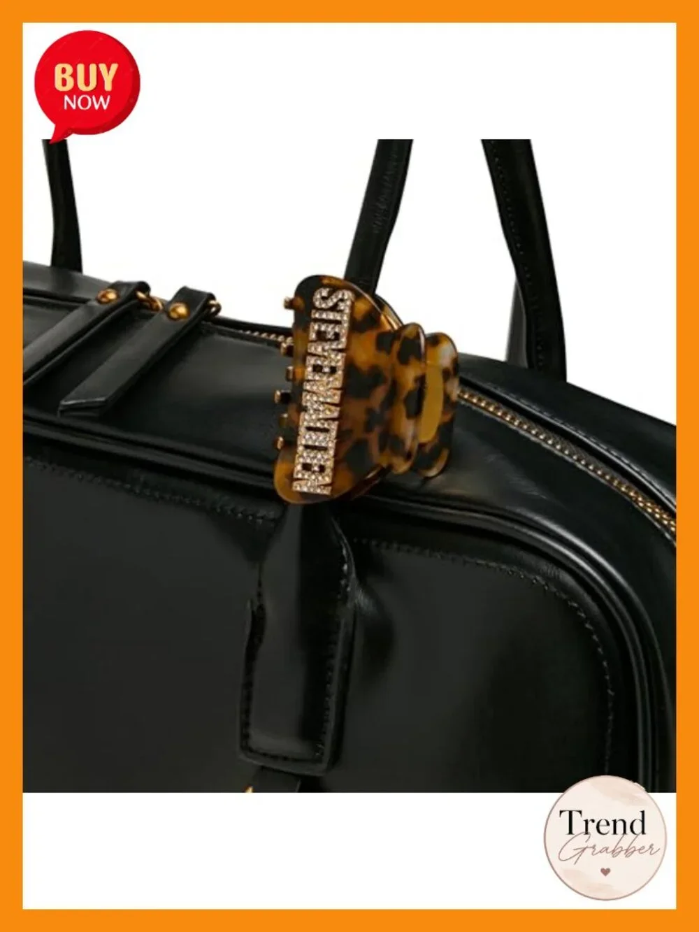 Faux Leather Satchel with Zipper Closure and Interior Pockets